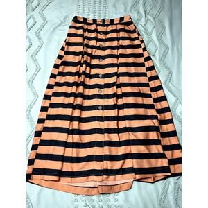 Who What Wear stripe button‎ down maxi skirt womens 2 career fairy cottagecore